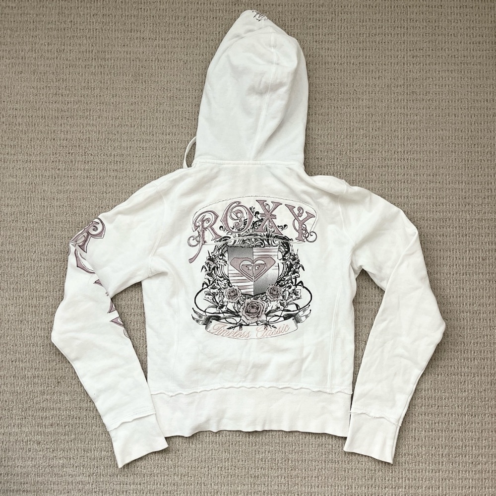 Vintage Y2K white Roxy zip up hoodie